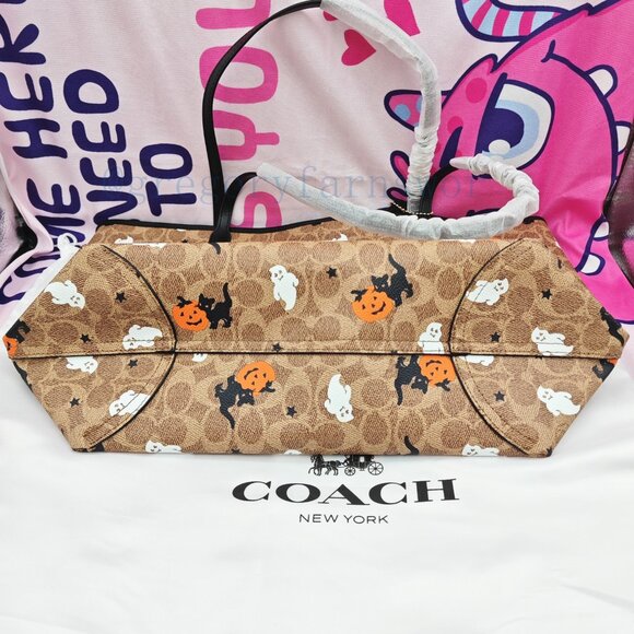 Coach Halloween ghost pumpkin cat print tote bag - Picture 3 of 6